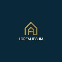 Initiale Brief ein und Haus Logo Design Vorlage Vektor. Logo Designs mit Brief ein und Zuhause vektor