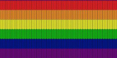Stolz Flagge Illustration. lgbt Gemeinschaft Symbol im Regenbogen Farben. Vektor Hintergrund zum Ihre Design. lgbt Flagge mit Stricken