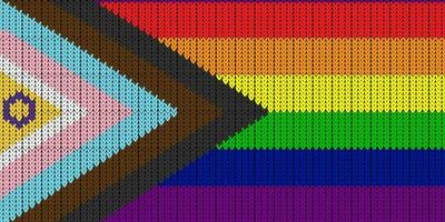 intersexuell Stolz Flagge. Stolz Flagge Illustration. lgbt Gemeinschaft Symbol im Regenbogen Farben. Vektor Hintergrund zum Ihre Design. lgbt Flagge mit Stricken