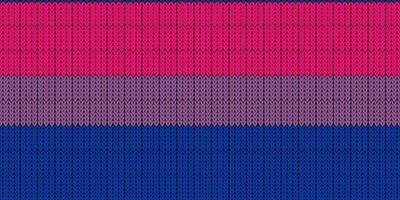 bisexuell flagga. stolthet flagga illustration. HBTQ gemenskap symbol i regnbåge färger. vektor bakgrund för din design. HBTQ flagga med stickning. regnbåge flagga