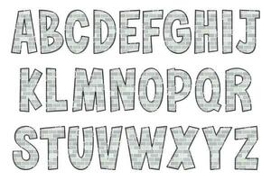 handgjord vit tegel brev. Färg kreativ konst typografisk design vektor