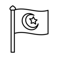 religiös flagga eid mubarak islamisk religiös firande linje stilikon vektor