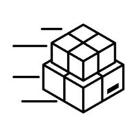 leveransförpackning snabb servicehög med kartonger lastdistribution logistisk transport av varelinje stilikon vektor