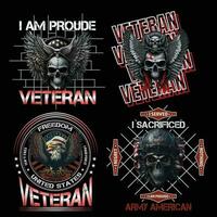 Veteran USA T-Shirt Design, amerikanisch Soldat T-Shirt Design. vektor