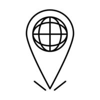 Online-Bildungs-Weltnavigationszeiger-Website und Symbol für den Linienstil für mobile Schulungen vektor