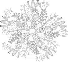 Blumengartenblumen tropischer Waldmonogramm-Vektorillustration vektor