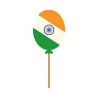 Frohe Unabhängigkeitstag Indien-Flagge in der festlichen flachen Artikone der Ballondekoration vektor