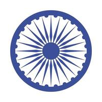 glad självständighetsdag Indien Ashoka hjul nationella emblem platt stil ikon vektor