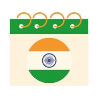 Happy Independence Day Indien Kalender Erinnerung Datum Feier Flat Style Icon vektor