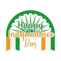 Happy Independence Day Indien Ashoka Rad Flaggen Feier National Flat Style Icon vektor