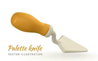 3d realistisk palett kniv i tecknad serie stil. vektor illustration