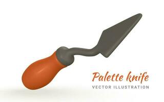 3d realistisk palett kniv i tecknad serie stil. vektor illustration