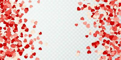 glücklich Valentinsgrüße Tag Hintergrund, Papier Rot, Rosa und Weiß Orange Herzen Konfetti. Vektor Illustration
