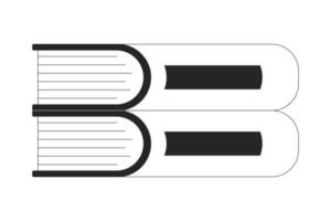 Stapel von zwei Bücher eben einfarbig isoliert Vektor Objekt. editierbar schwarz und Weiß Linie Kunst Zeichnung. einfach Gliederung Stelle Illustration zum Netz Grafik Design