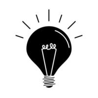 ljus lampa elektrisk glödlampa eko idé metafor isolerad ikon silhuett stil