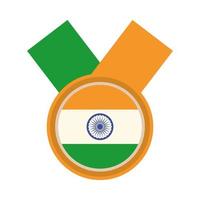 Happy Independence Day Indien Nationalflagge Emblem Design Flat Style Icon vektor
