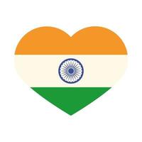 Frohe Unabhängigkeitstag Indien Flagge geformte Flagge Patriotismus flache Ikone vektor