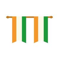 Frohe Unabhängigkeitstag Indien-Flagge in der flachen Stilikone der hängenden Dekorationfeier vektor