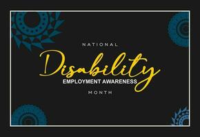 nationell handikapp sysselsättning medvetenhet månad... vektor