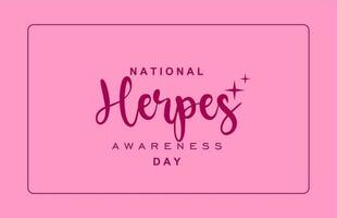 National Herpes Bewusstsein Tag vektor