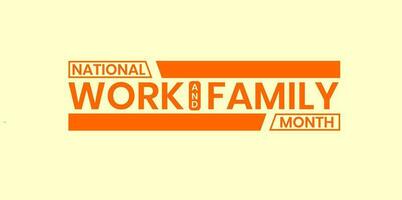 National Arbeit und Familie Monat vektor