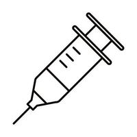 covid 19 coronavirus förebyggande vaccinationsspruta spridning utbrott pandemi linje stil ikon vektor