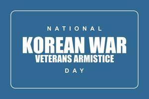National Koreanisch Krieg Veteranen Waffenstillstand Tag vektor