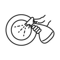 Reinigung Desinfektion Geschirrsprüher Flüssigkeit Coronavirus Prävention Desinfektionsmittel Produktlinie Stilsymbol vektor