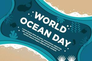 Vektor Welt Ozean Tag mit tolle Papier Schnitt Stil