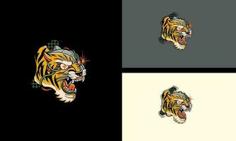 huvud tiger arg vektor maskot design