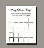 bebis dusch bingo enkel svart och vit spel vektor