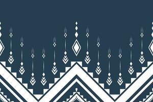 ethnisch geometrisch nahtlos Muster. geometrisch Blau Hintergrund. Design zum Stoff, Kleidung, dekorativ Papier, Verpackung, Stickerei, Illustration, Vektor, Batik Muster, ethnisch Muster, aztekisch Muster vektor