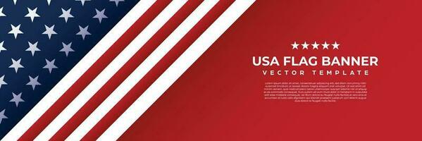 Amerika baner design vektor, USA flagga bakgrund mall för fira nationell dag, 4:e av juli, minnesmärke dag händelse vektor