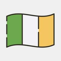 ikon irland flagga. st. Patricks dag firande element. ikoner i fylld linje stil. Bra för grafik, affischer, logotyp, fest dekoration, hälsning kort, etc. vektor