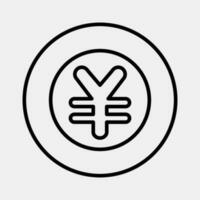 Symbol Japan Yen Währung. Japan Elemente. Symbole im Linie Stil. gut zum Drucke, Poster, Logo, Werbung, Infografiken, usw. vektor