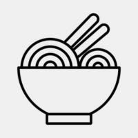 Symbol Ramen. Japan Elemente. Symbole im Linie Stil. gut zum Drucke, Poster, Logo, Werbung, Infografiken, usw. vektor