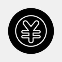 Symbol Japan Yen Währung. Japan Elemente. Symbole im Glyphe Stil. gut zum Drucke, Poster, Logo, Werbung, Infografiken, usw. vektor