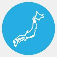 Symbol Japan Karte. Japan Elemente. Symbole im Blau runden Stil. gut zum Drucke, Poster, Logo, Werbung, Infografiken, usw. vektor