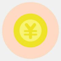 Symbol Japan Yen Währung. Japan Elemente. Symbole im Farbe Kamerad Stil. gut zum Drucke, Poster, Logo, Werbung, Infografiken, usw. vektor