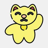 Symbol Maneki neko Katze. Japan Elemente. Symbole im gefüllt Linie Stil. gut zum Drucke, Poster, Logo, Werbung, Infografiken, usw. vektor