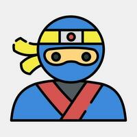 Symbol Ninja. Japan Elemente. Symbole im gefüllt Linie Stil. gut zum Drucke, Poster, Logo, Werbung, Infografiken, usw. vektor