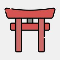 ikon toriien Port. japan element. ikoner i fylld linje stil. Bra för grafik, affischer, logotyp, annons, infografik, etc. vektor