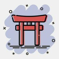 ikon toriien Port. japan element. ikoner i komisk stil. Bra för grafik, affischer, logotyp, annons, infografik, etc. vektor