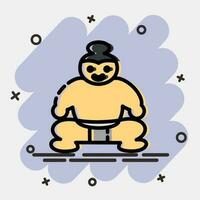 Symbol Sumo. Japan Elemente. Symbole im Comic Stil. gut zum Drucke, Poster, Logo, Werbung, Infografiken, usw. vektor