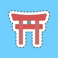 klistermärke linje skära toriien Port. japan element. Bra för grafik, affischer, logotyp, annons, infografik, etc.ogo, annons, infografik, etc. vektor
