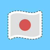 Aufkleber Linie Schnitt Japan Flagge. Japan Elemente. gut zum Drucke, Poster, Logo, Werbung, Infografiken, etc.ogo, Werbung, Infografiken, usw. vektor