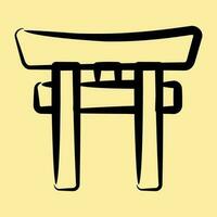 Symbol torii Tor. Japan Elemente. Symbole im Hand gezeichnet Stil. gut zum Drucke, Poster, Logo, Werbung, Infografiken, usw. vektor