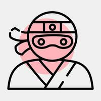 ikon ninja. japan element. ikoner i Färg fläck stil. Bra för grafik, affischer, logotyp, annons, infografik, etc. vektor