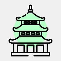 ikon pagod. japan element. ikoner i Färg fläck stil. Bra för grafik, affischer, logotyp, annons, infografik, etc. vektor