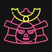 Symbol Samurai. Japan Elemente. Symbole im Neon- Stil. gut zum Drucke, Poster, Logo, Werbung, Infografiken, usw. vektor